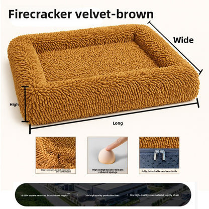 Plush Checkerboard Pet Dog Mat