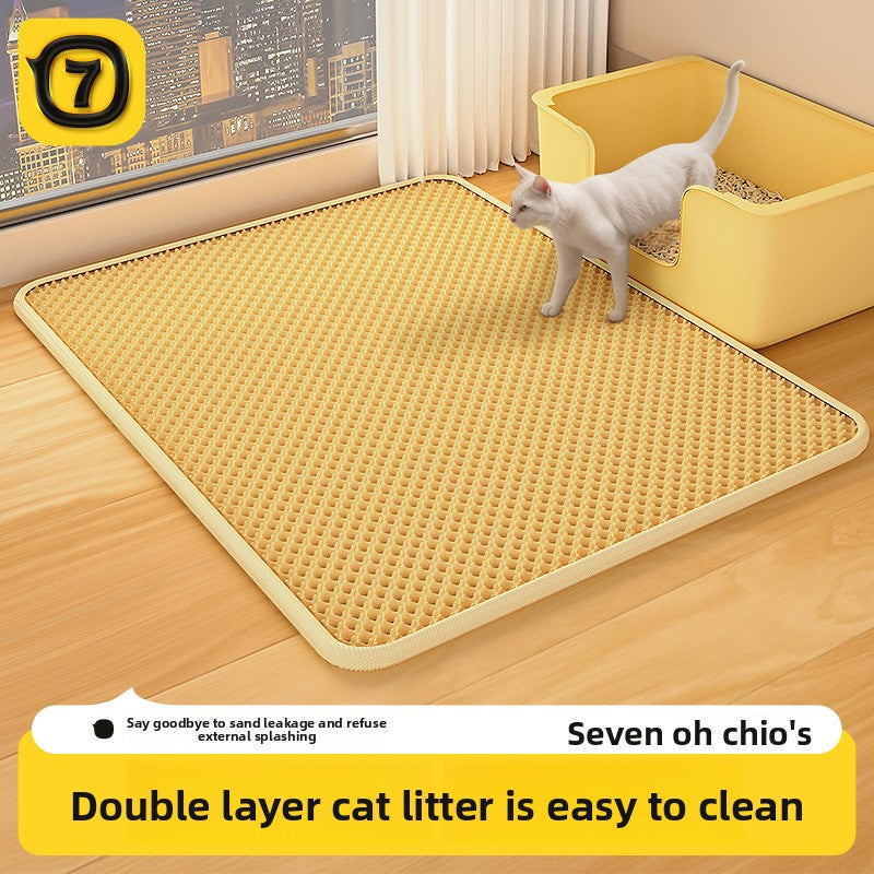Double Layer Pet Litter Mat with Anti-Splash Design