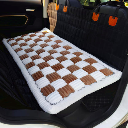 Plush Checkerboard Pet Dog Mat