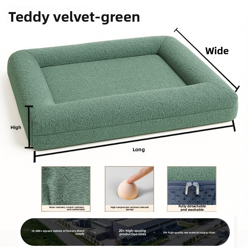 Plush Checkerboard Pet Dog Mat