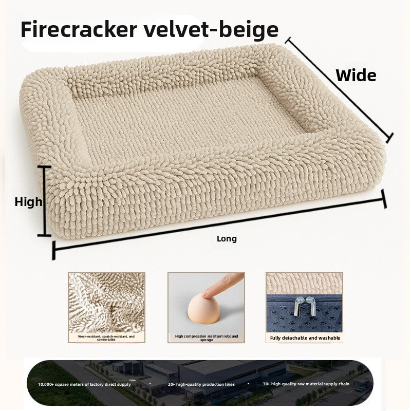 Plush Checkerboard Pet Dog Mat